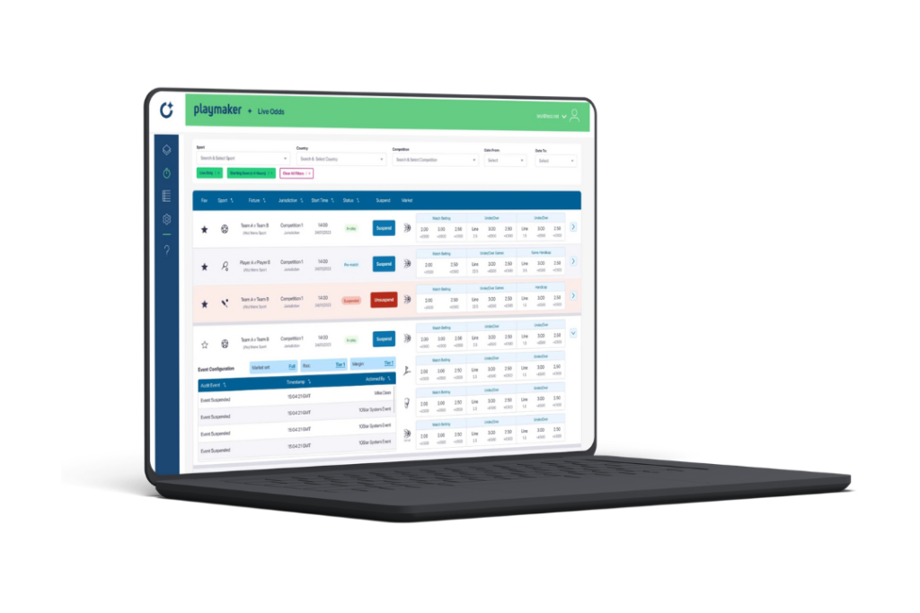 Laptop mockup of The Unit sportsbetting platform for 10Star
