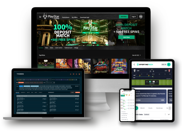 Mobile and Web mockups of The Unit Betting and iGaming product design and development