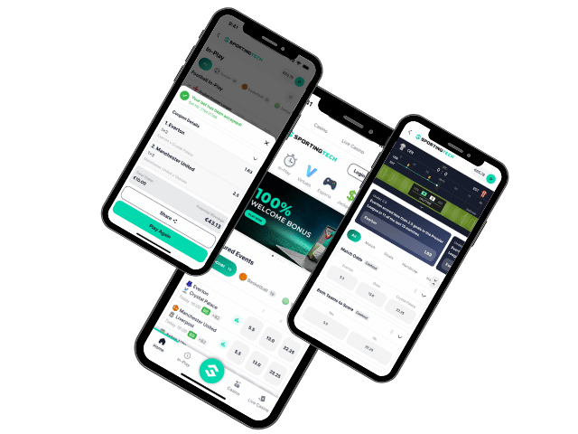 iPhone mockup of sports betting app development by The Unit for SportingTech